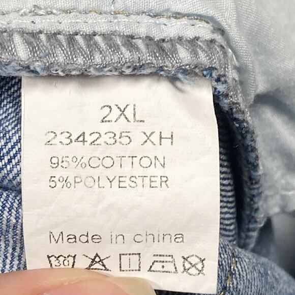 Flamingals Jeans Women's 2XL 37x26 Wide Leg Ankle Raw Edge Distressed Beachy - Picture 5 of 5